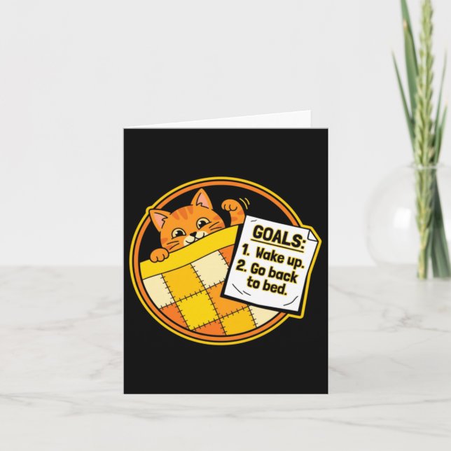 Roliga kattmål - Söt serie text för sovande katt Kort (Framsida)