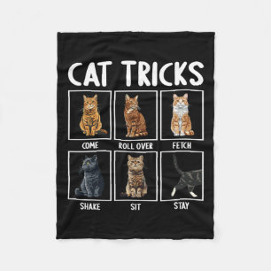 Roliga katttrick  fleecefilt