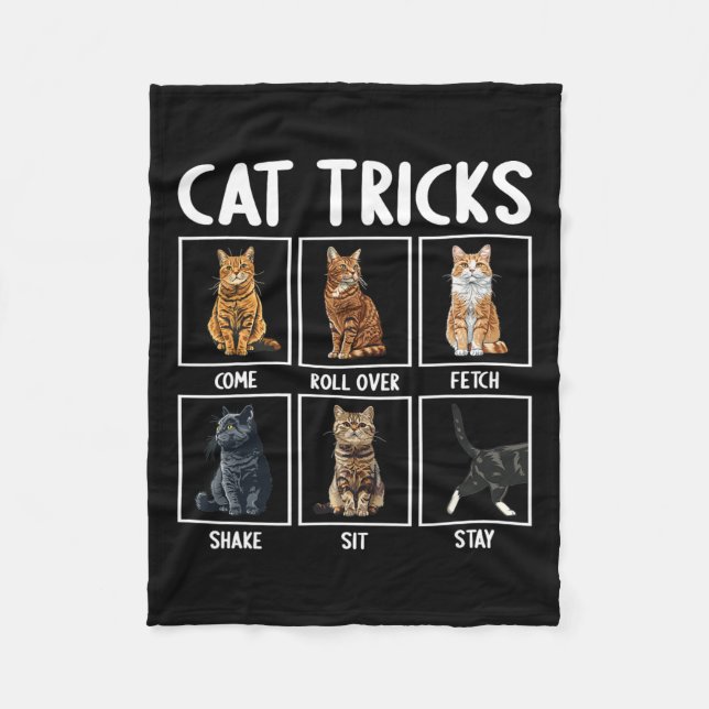 Roliga katttrick  fleecefilt (Framsidan)