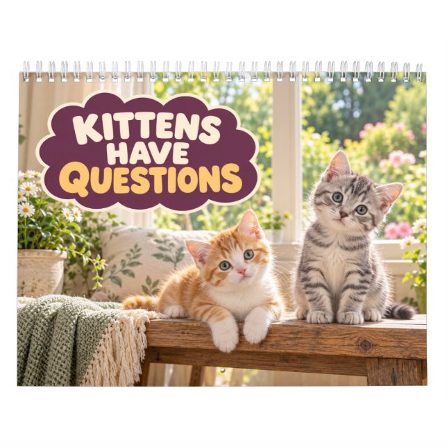 Roliga Kattungar Har Frågor Kalender (Omslag)