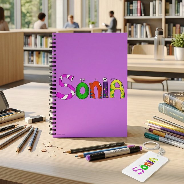Roliga Kille Karikatyr Namnbok | Sonia Anteckningsbok Med Spiral (Take a look at this most awesome cartoon character name "Sonia" notebook!)