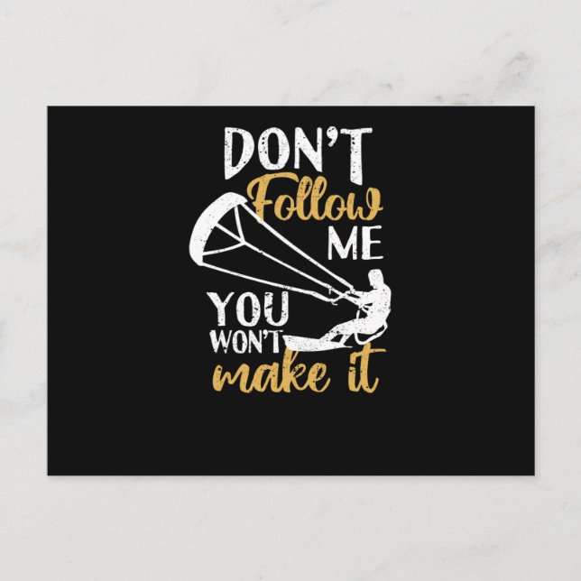 Roliga Kitesurfar Kiteboard Följ Inte Mig Du Vykort (Framsida)