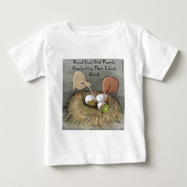 Roliga kiwifåglar som sköter om sin frukt tee shirt (Framsida)