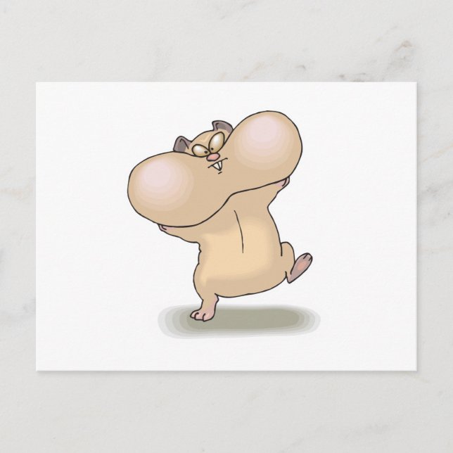 roliga knubbiga kinder hamster vykort (Framsida)