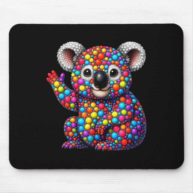 Roliga Koala Älskare Prickar Glad Prick Dag Flicko Musmatta (Framsidan)