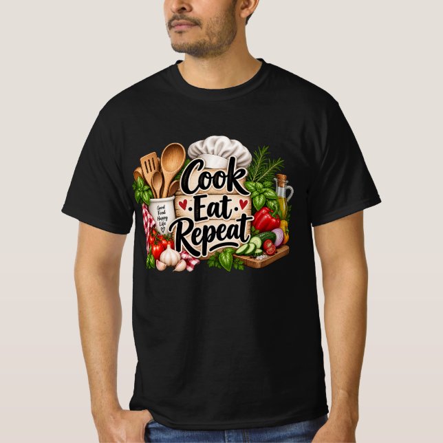 Roliga Kokdesigner för Matlagning T Shirt (Framsida)