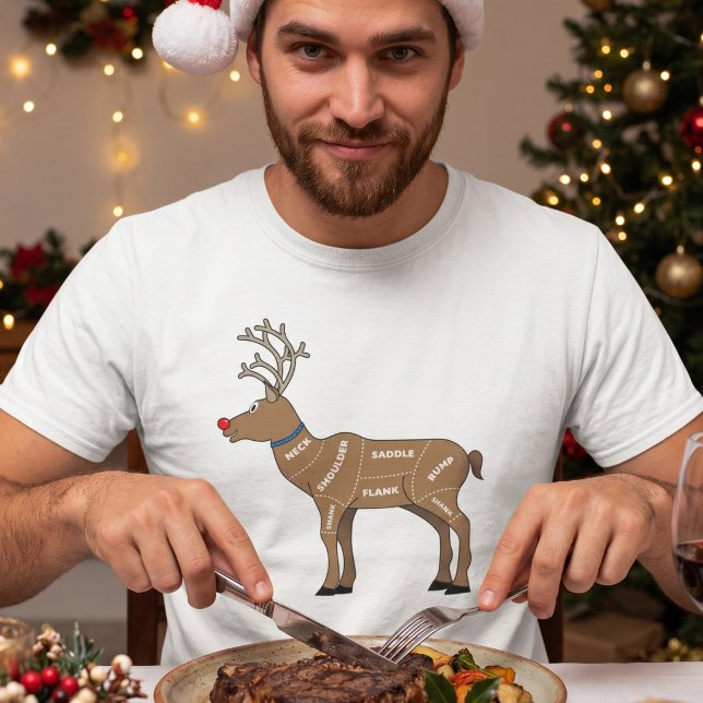 Roliga köttdelar från Rudolf | Julgrill Pappa Tee (Skapare uppladdad)