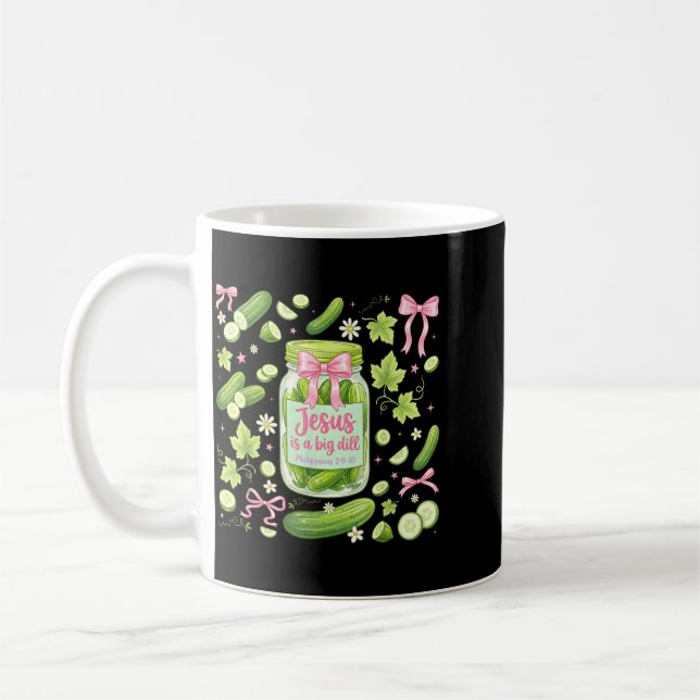 Roliga kristna Pickles och Jesus tro humor Kaffemugg (Vänster)