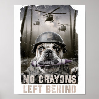 Roliga kritor lämnade soldaten selfie hund poster