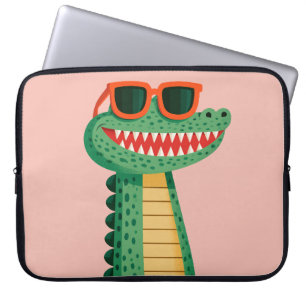 Roliga Krokodil Solglasögon Söt Tecknad Djur Laptop Fodral