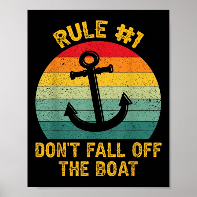 Roliga kryssningströjor - Regel #1 Ramla inte av b Poster (Framsidan)