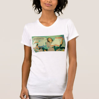 roliga kvinna för konst för vintage50-taltvätt tee
