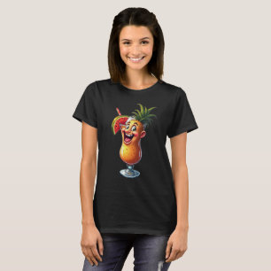 Roliga kvinnliga novelty tropiska dryckesgrafiska t shirt
