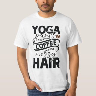 Roliga Kvinnor T-Shirt med Yoga Byxor Kaffe Rufsig