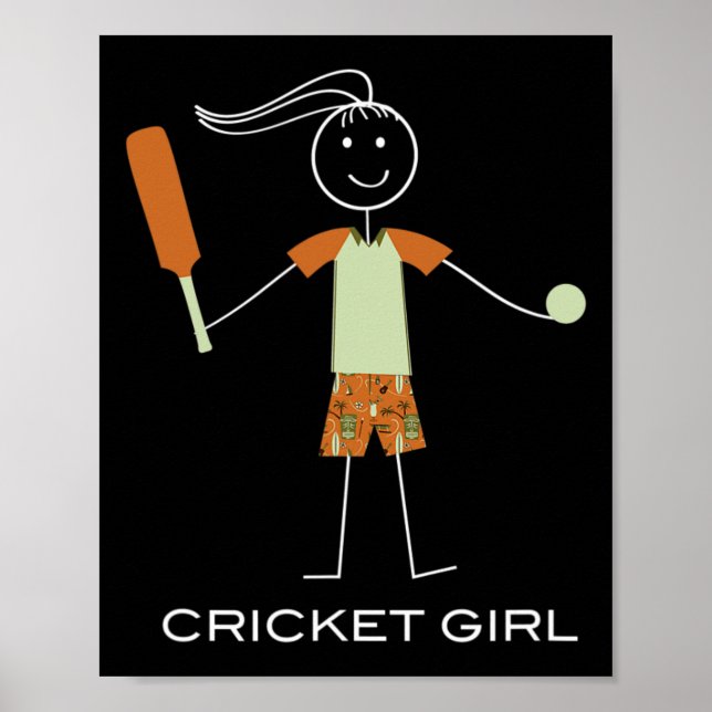 Roliga kvinnors cricket poster (Framsidan)