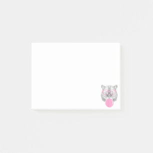 Roliga Kvinnors Tiger Glasögon & Rosa Bubblegum An Post-it Block