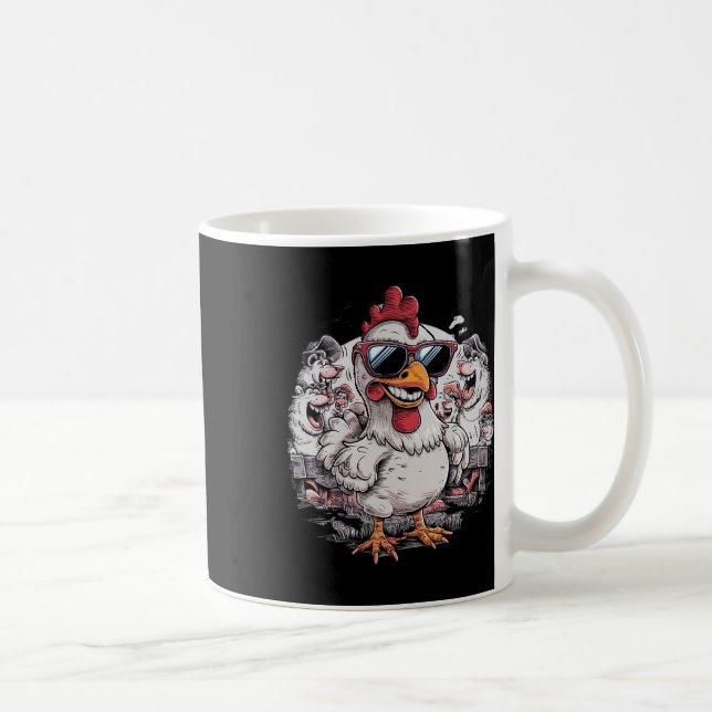 Roliga kyckling-skjortor för bönder män W Kaffemugg (Höger)
