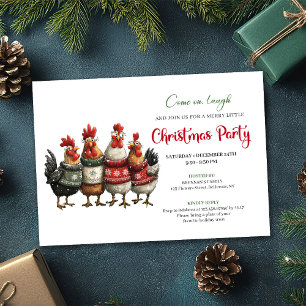 Roliga Kycklingar Holiday-fest Editable Inbjudan