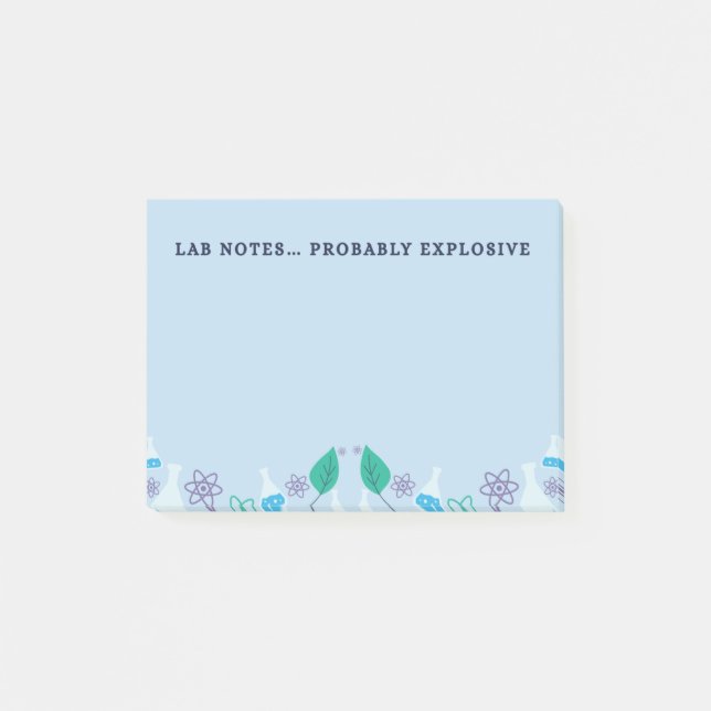 Roliga labbanteckningar kemi Post-It Block (Framsida)