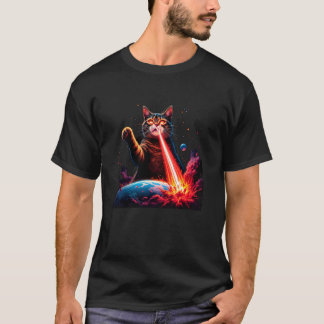 Roliga Laserögon Katt Utrymme & Kattälskare UFO Tr T Shirt