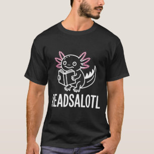 Roliga läsolotl axolotl bokälskare läsning t shirt