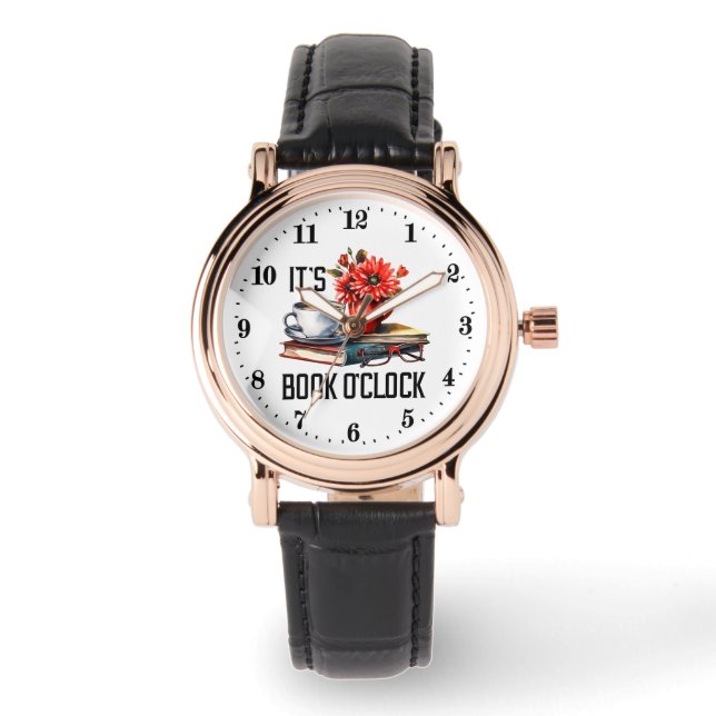 Roliga läsvänner bok o'clock armbandsur (Framsida)