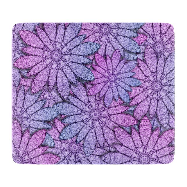 Roliga lila blommor glas (Framsidan)