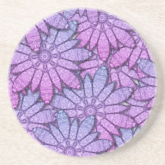Roliga lila blommor underlägg (Framsidan)