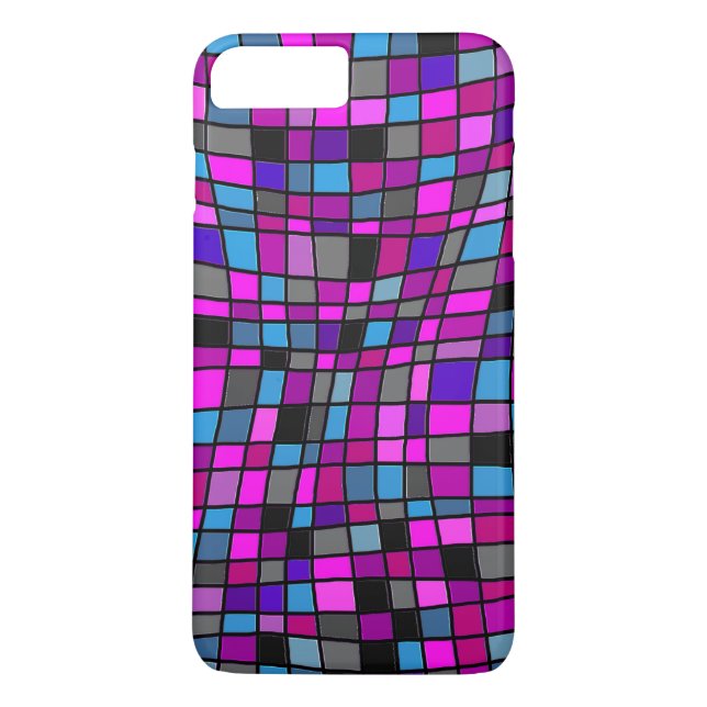Roliga lila mosaikplattor Case-Mate iPhone skal (Baksida)