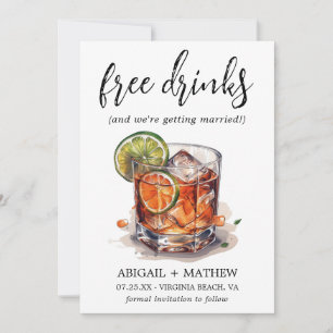 Roliga Lime Whiskey Cocktail Dryck Foto Bröllop Spara Datumet