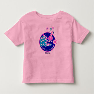 Roliga lite rosa flickamonster för gullig t shirt