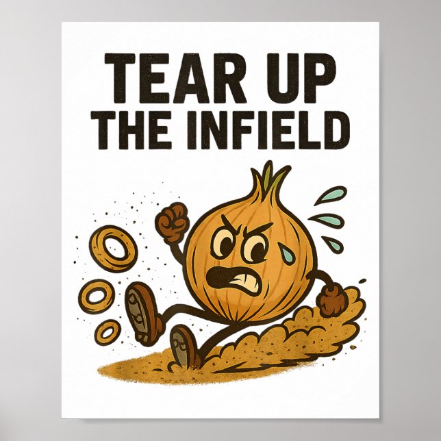 Roliga lökringbasebollbas Infield Handske Mjuk Poster (Framsidan)