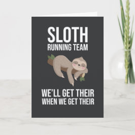 Roliga Lövbisy Running Team-kort Humor Djur Kort
