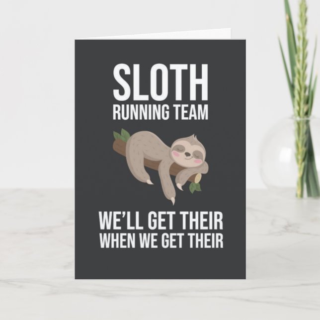 Roliga Lövbisy Running Team-kort Humor Djur Kort (Framsida)