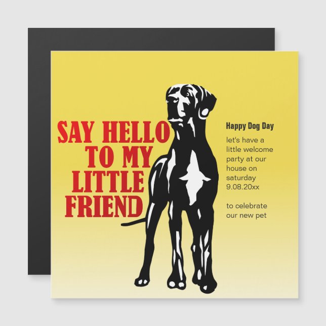 Roliga magnet Great Dane-inbjudningar (Fram/baksida)