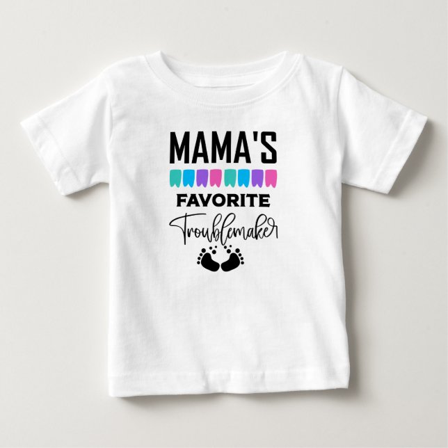 Roliga Mamas favorit bråkmakare flickor T Shirt (Framsida)