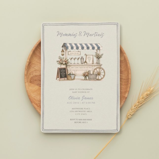Roliga mammor och martini baby shower inbjudningar (Skapare uppladdad)