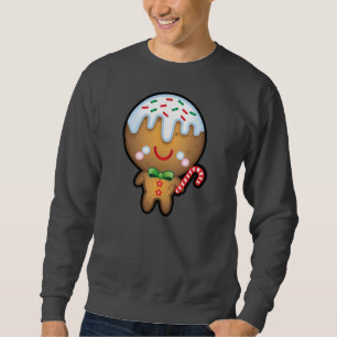 Roliga manar för Kawaii pepparkaksgubbejul jumper Långärmad Tröja