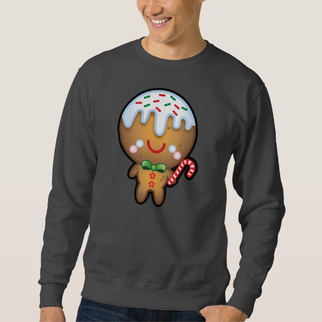 Roliga manar för Kawaii pepparkaksgubbejul jumper Långärmad Tröja (Framsida)