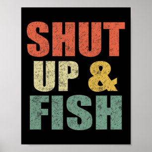 Roliga Mäns Tyst Och Fiska B Fiske Pappa Retro Fi Poster