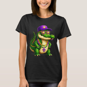 Roliga Mardi Gras-alligatorpärlor Karnevalsfirande T Shirt