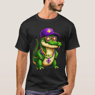 Roliga Mardi Gras-alligatorpärlor karnevalsuppvisn T Shirt