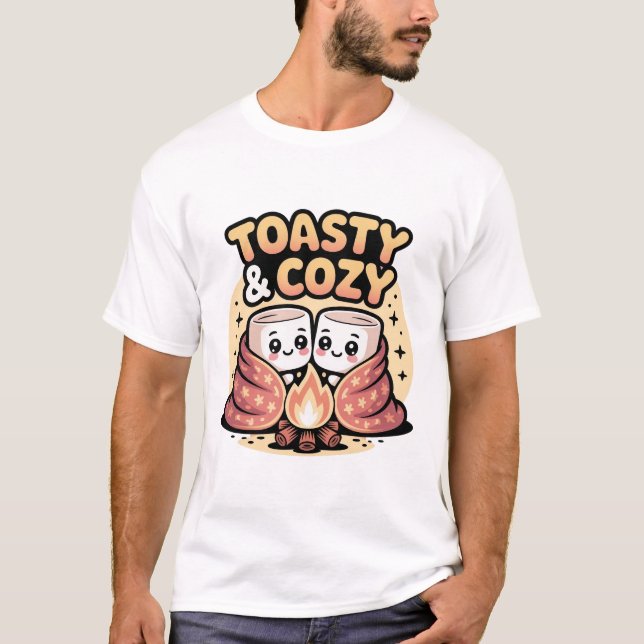 Roliga Marshmallows Rolig Camping T Shirt (Framsida)