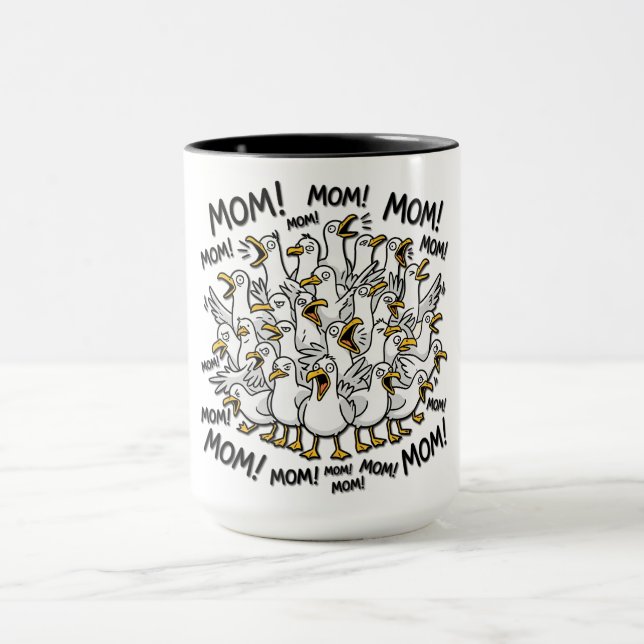 Roliga måsar som ropar mamma mugg (Center)