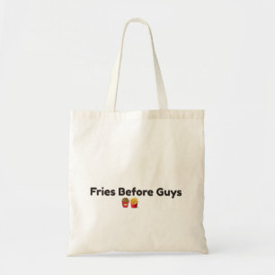 Roliga matroshoppingväskor med 'Fries Before Guys' Tygkasse