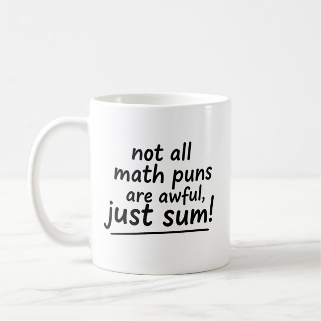 Roliga mattekvoter Mug Joke Puns Handskriven Sats Kaffemugg (Vänster)