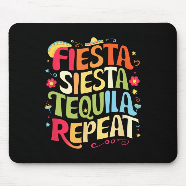 Roliga meningar Fiesta Siesta Repeat cinco De Mayo Musmatta (Framsidan)