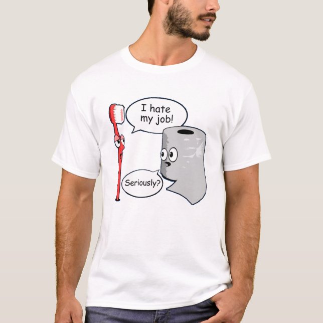 roliga meningar hatar jag min jobbtshirt tee shirt (Framsida)