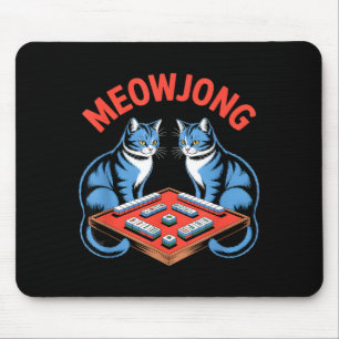 Roliga meowjong katter som spelar mahjong brickor musmatta