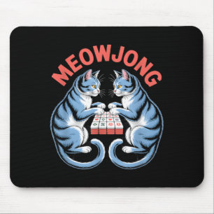 Roliga Meowjong Katter Spelar Mahjong Brickor Humo Musmatta
